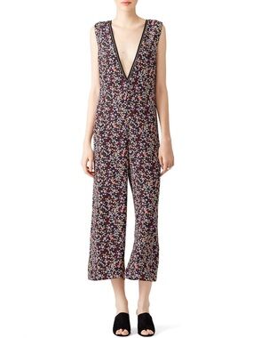 Mother of Pearl Freesia printed silk jumpsuit Floral (129)